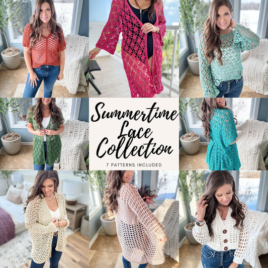 CROCHET PATTERN / Summertime Lace Crochet Top Collection - 7 patterns