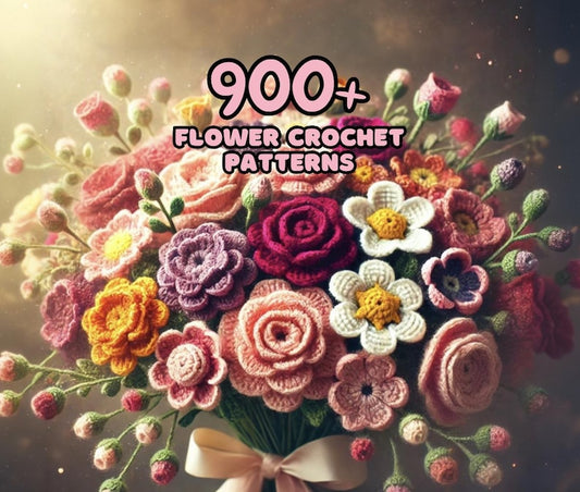 900+ Pages Flower Bouquet Crochet PATTERN Bundle Amigurumi Mother Day Floral Stem Pot Plant Spring Summer Wedding Rose Bridal